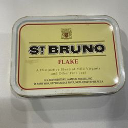 St. Bruno Collectible Metal Antique Can With Lid