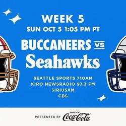 Seahawks vs Buccaneers 10/5, 1pm