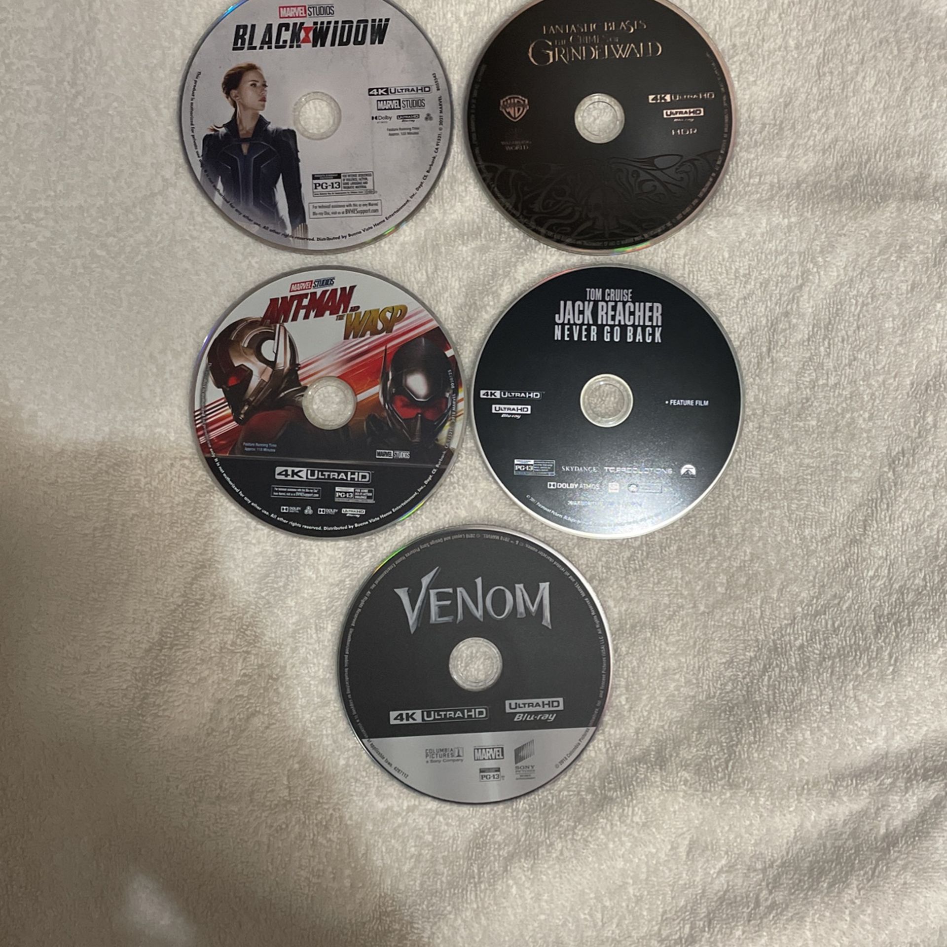 Five 4k Blu-ray Movies!
