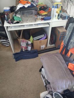 Desk for sale with pull out front sliding panel