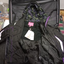 New London Fog Black Zip Up Expedition Jacket 