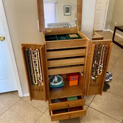 Danish Modern Teak Jewelry Cabinet 