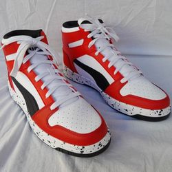 New Men's Puma Rebound LayUp High Tops Sneakers (Red/White/Black)