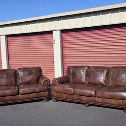 Leather Sofa and Loveseat