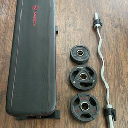 Bench/ Curl Bar w Weights