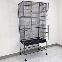 (NEW) $160 X-Large 69” Bird Cage for Mid-Sized Parrots Cockatiels Conures Parakeets Lovebirds Budgie, 31x19x69” 