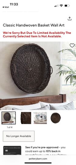 Pottery Barn Classic Handwoven Basket Wall Art Large 