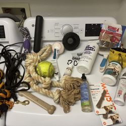 Dog / puppy Kit! Leash Toys Stain Remover And Much More. Most Not Used, Some Gently Used 