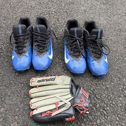 Nike Vapor Fastflex Black/Blue Baseball Cleats