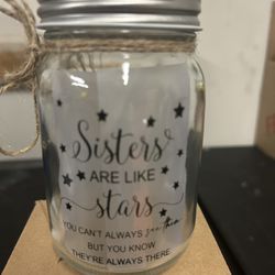 Sisters Are Like Stars Light Up Jar