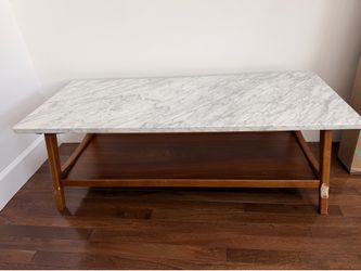 West Elm marble coffee table
