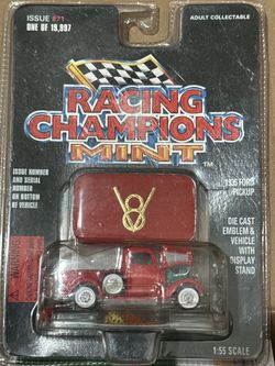 Racing Champions Mint 1935 Ford Pickup Red 1:55 Diecast Limited Ed w/ Stand
