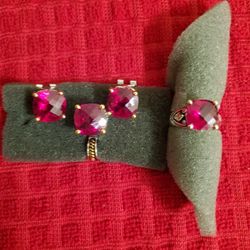 ZIRCONIA  RUBY  FINE JEWELRY  SET 