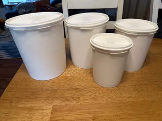 vintage Tupperware, four count canister