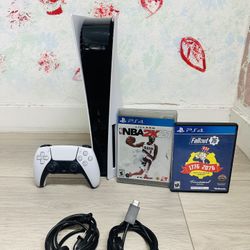 Sony PlayStation 5 Disc Edition - 825GB , Bonus 2 Game  ( Used Very New  )