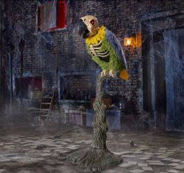 5 ft tall rotwing parrot halloween talks