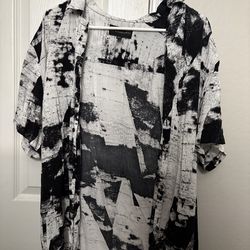 Black and white button up