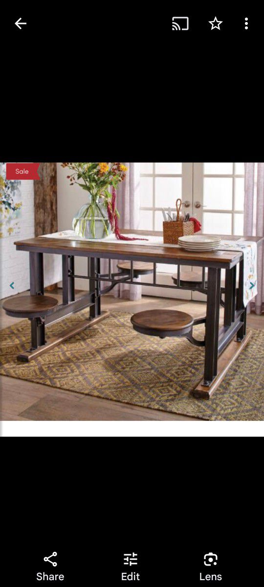 DINING TABLE SET W/STOOLS