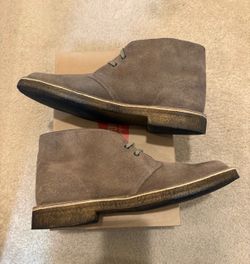 Clarks Originals Men's Chukka Desert Boots, Taupe Suede, Distressed Style Lthr, sz9