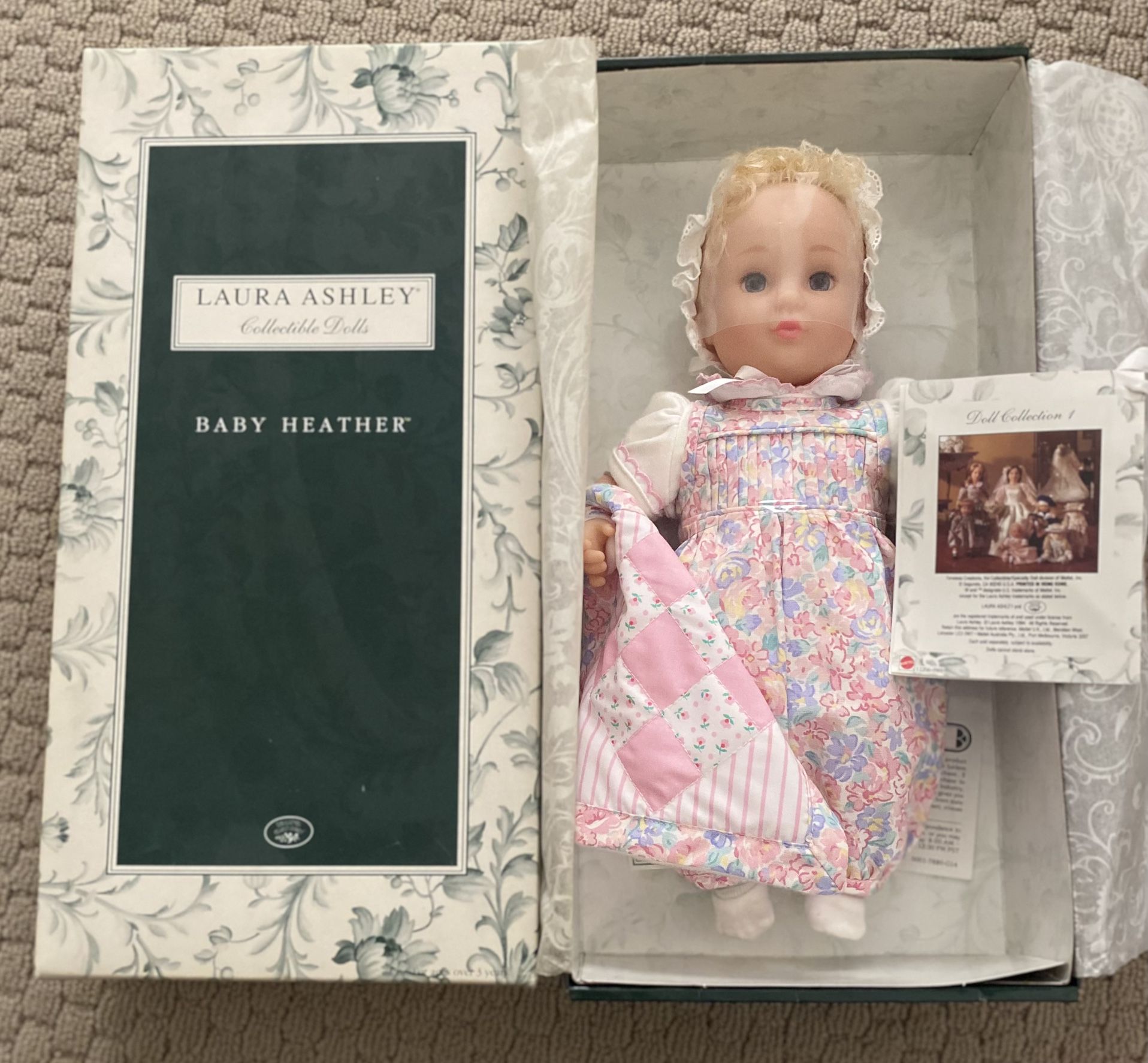 1991 RARE BABY HEATHER LAURA ASHLEY COLLECTIBLE DOLLS 14" MATTEL NEW IN BOX