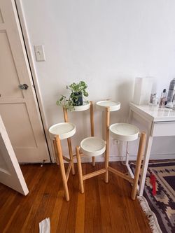 IKEA Satsumas Plant Stand white & wood
