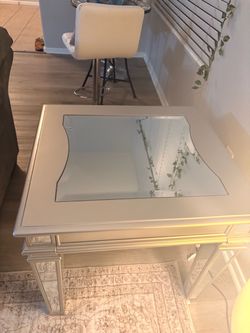 Silver Mirrored End Table and Coffee Table