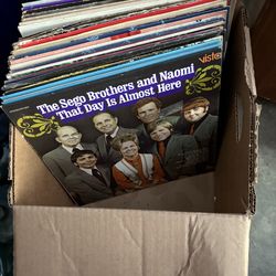 Box of LP records