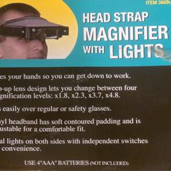 Head Strap Magnifier With Lights 