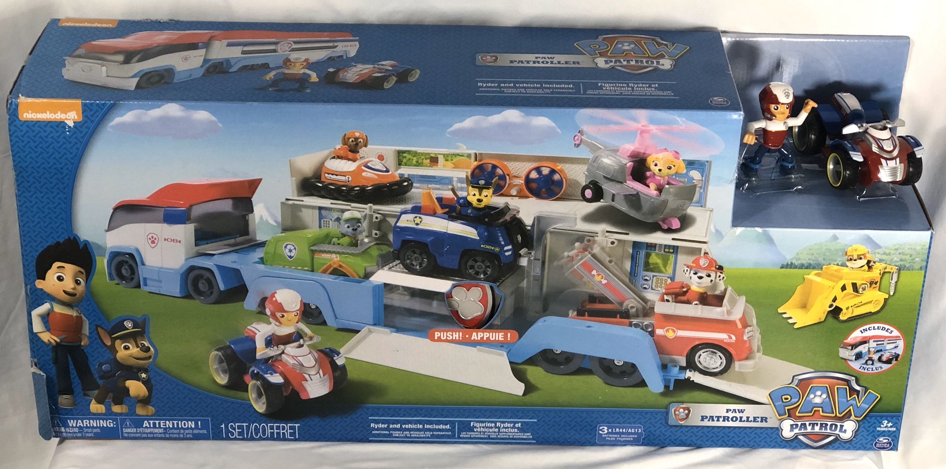 Paw Patroller Ultimate Rescue Transporter w/ Ryder and ATV Vehicle Kids Toy Car.