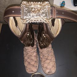 Fish Boots And Belt 