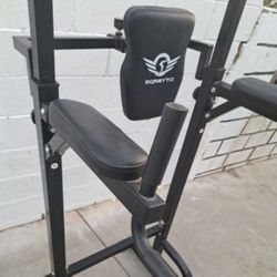 Black Power Tower Pull Up Bar Dip Station Home Gym