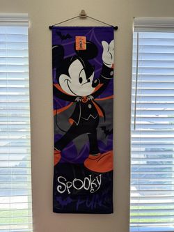 Disney Mickey Mouse Vampire Hanging Banner Halloween Decor