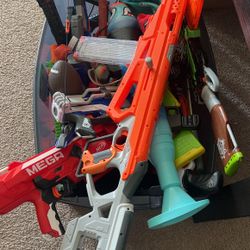 Toy Bin Full Of Nerf Guns & Other Toys 