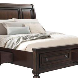 King Size Bedframe With Drawers Soild Wood NEW 