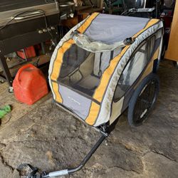 2-Seater Bike Trailer – Tow Behind Kids Carrier – Folding Frame