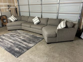 Macy’s 3PC Grey Double Love Corner Sectional – 133” – Freshly Cleaned