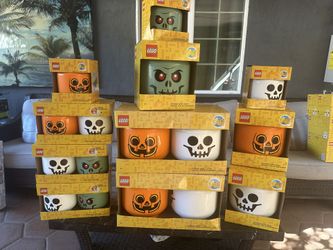  LEGO Small Halloween Pumpkin Jack O Lantern/skeleton/zombie  Storage Head  New Unopened