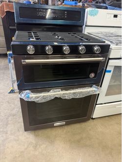 Stove gas range convection double oven Kitchenaid w 30”