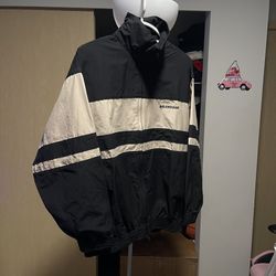 Balenciaga Striped Double Zip-Up Jacket - M