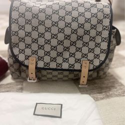 Gucci Navy GG Canvas Diaper Bag