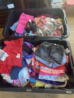 Baby’s clothes and shoes.