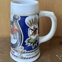 Vtg 6.75” Budweiser Anheuser Busch Staffel Stoneware Horses W-Germany Beer Stein 