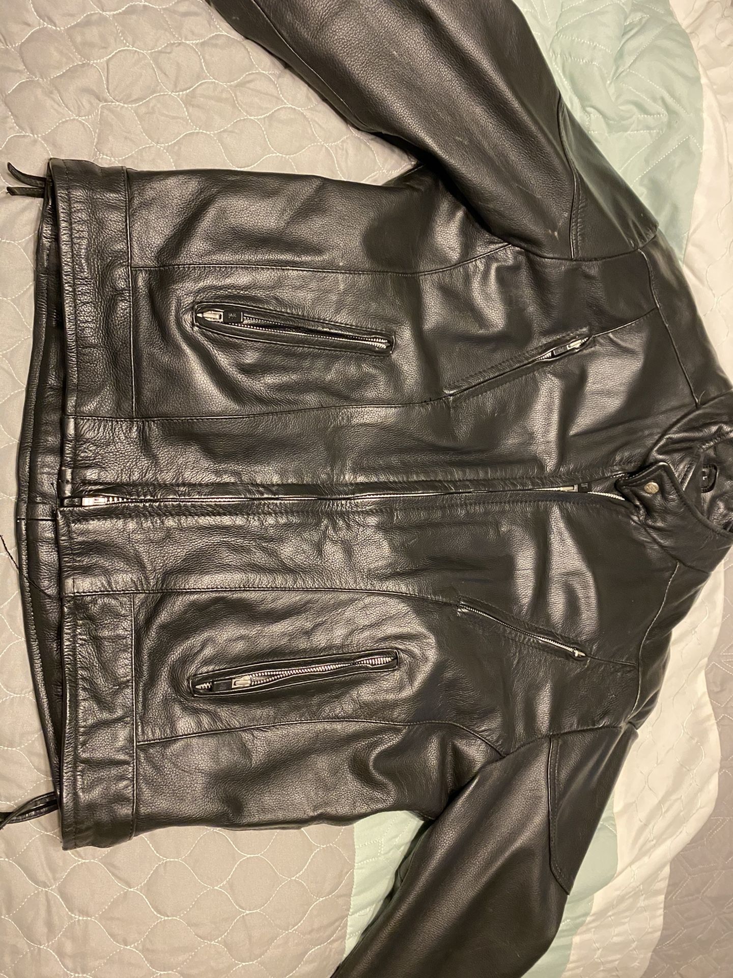 Leather riding jacket