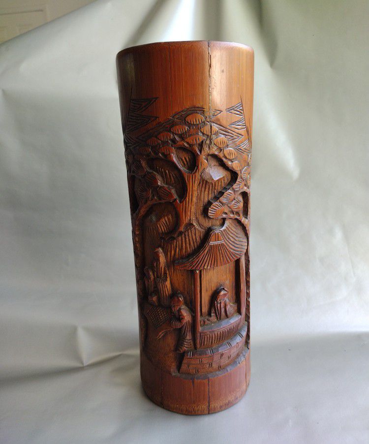 Antique Chinese bamboo carving 
