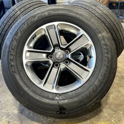 4x OEM 2022 Jeep Wrangler Sahara wheels 18” BALD TIRES