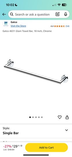 18” Gatco Glam Towel Bar