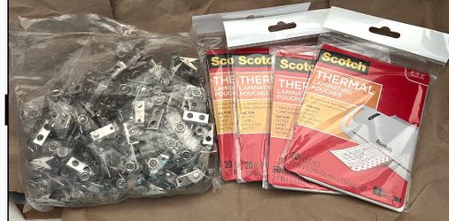 100ct DEmetal badge clips with straps and 3x5 thermal Laminating pouches 80ct total