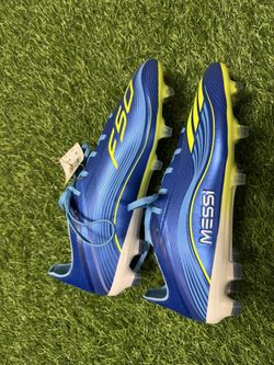Mens 9 adidas F50 MESSI PRO FG Soccer Cleats Royal Blue/Solar Yellow JQ7953 