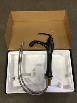 New in Box $25 oil rubbed bronze color single handle bathroom vessel faucet
