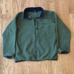 LL Bean kids olive fleece jacket